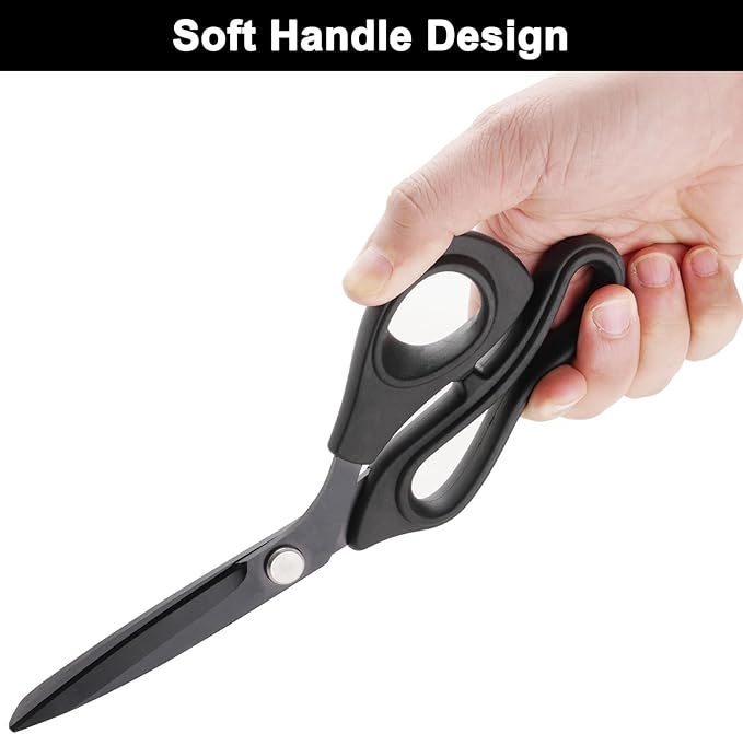 Zicolu 10 inch Black Office Scissors All Purpose, Sewing Scissors - Image 3