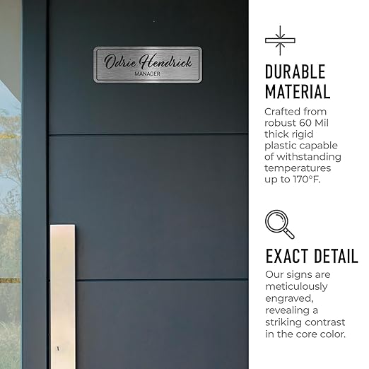 Custom Wall or Door Sign, Personalized Square Plaque Engraved Message - Image 3