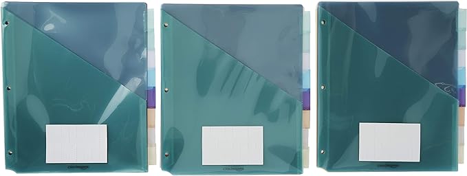 Amazon Basics Tab Dividers for 3 Ring Binder, Two Pocket, Letter Size - Image 2
