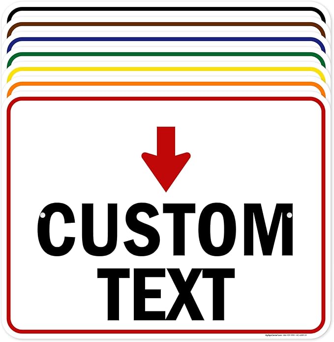 Custom Arrow Directional Sign, 18x24 Inches, Rust Free .063 Aluminum, Fade by MySignCenter