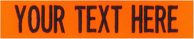 Custom Uniform Name Tapes Solid Colors. Neon Orange Fabric, 4 Inch Hook Fastener by NORTHERNSAFARI