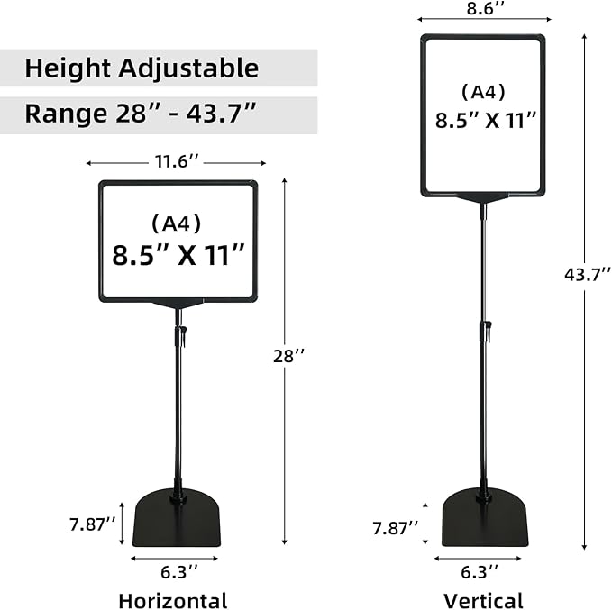 Sign Holder, 8.5 x 11 Inch Sign Stand - Image 4