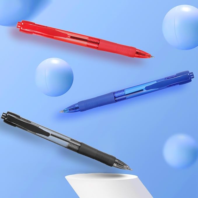 deegtran Pens Bulk, 50 Pack No Bleed Blue & Red Ink Click Pens - Image 6