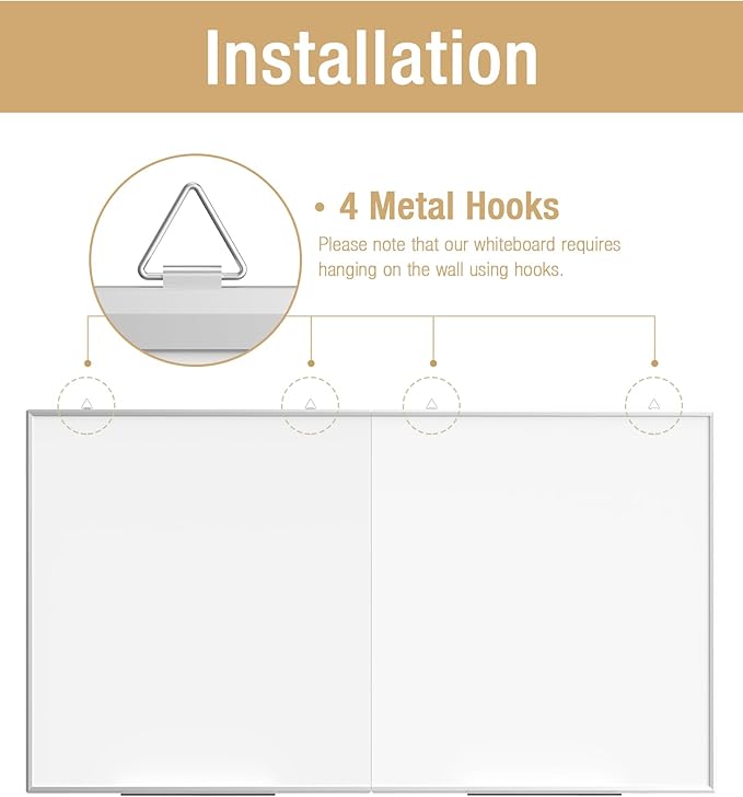 60"X 48" Large Magnetic Dry Erase Whiteboard, Wall Hanging Board - Image 9