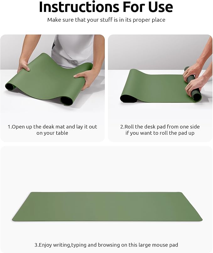 YSAGi Leather Desk Pad Protector, Office Desk Mat, Large Mouse Pad, Non-Slip PU - Image 9