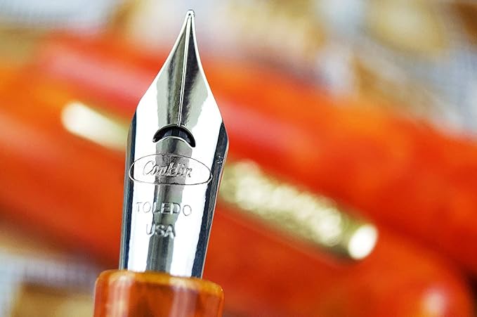 Conklin All American Fountain Pen in Sunburst Orange – Broad Nib, Vibrant - Image 5