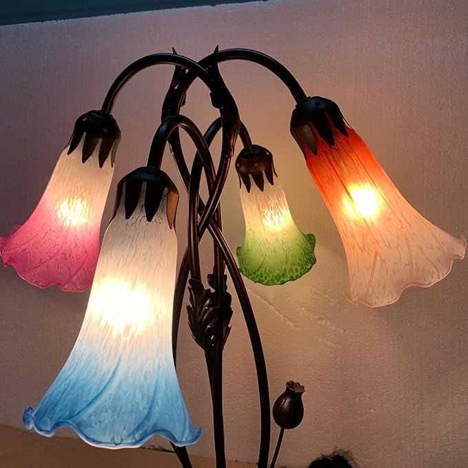 Bieye LS04 Lily Flower Blown Glass Lampshade - Image 9