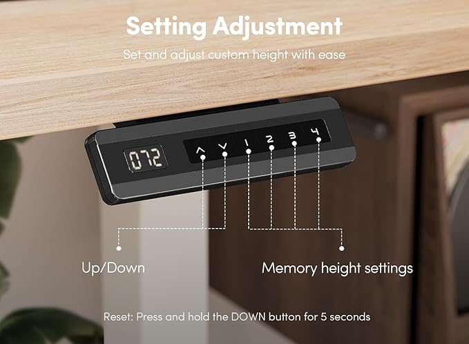 FEZIBO 48 x 24 Inch Height Adjustable Electric Standing Desk - Image 8