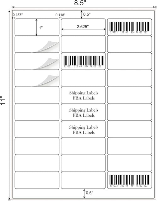 1" x 2-5/8" Address Labels 900 Labels Sticker Paper - Image 2