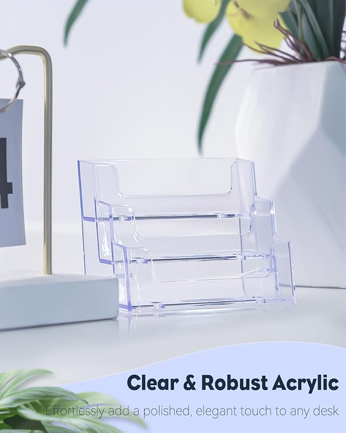 Uniclife 2 Pack Acrylic Business Card Holder - Image 3