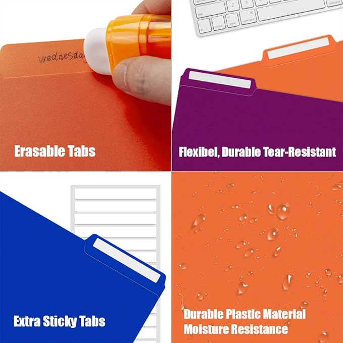 Sooez 6 Pack Plastic File Folders Colored - Image 4