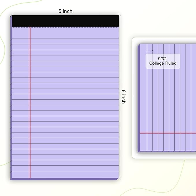 Small Note Pads 5x8" – 6 Vibrant Colors Notepad, College Ruled, 30 Sheets Each - Image 2