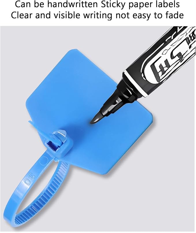4 in Marker Nylon Cable Ties, Plastic Water Proof Tags, Self-Locking Written-on - Image 4