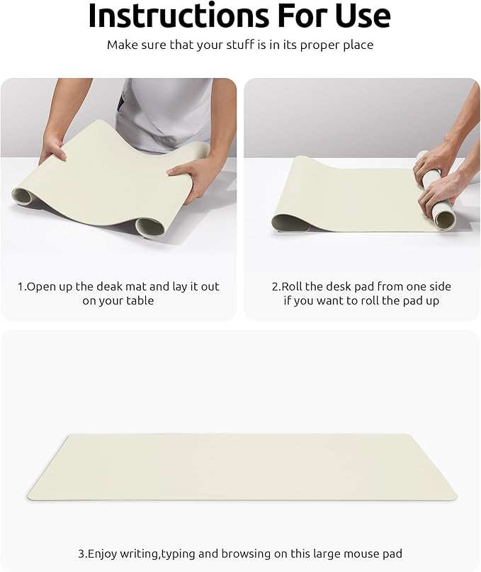 YSAGi Leather Desk Pad Protector, Office Desk Mat, Large Mouse Pad, Non-Slip PU - Image 9