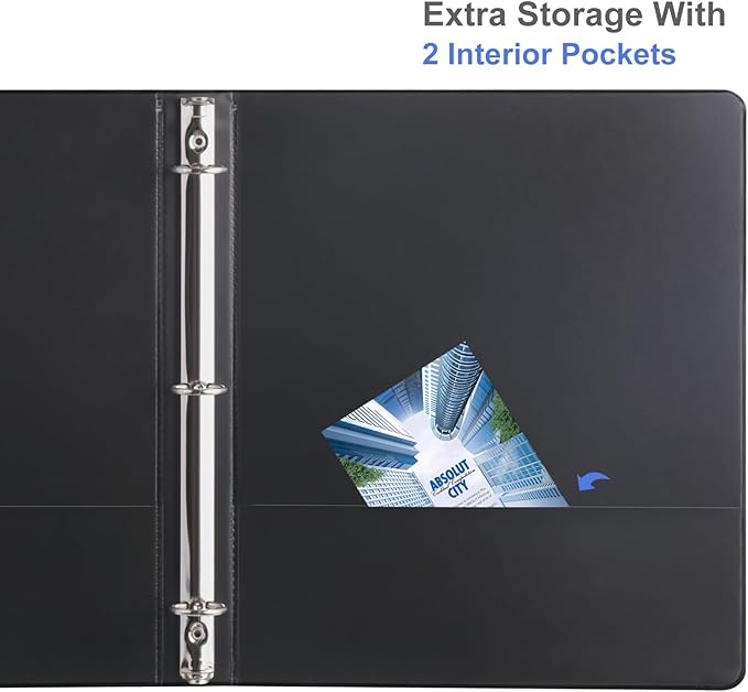 3 Ring Binder 1-1/2 Inch, ViVin Sturdy 1.5"-Round Ring Binder - Image 6