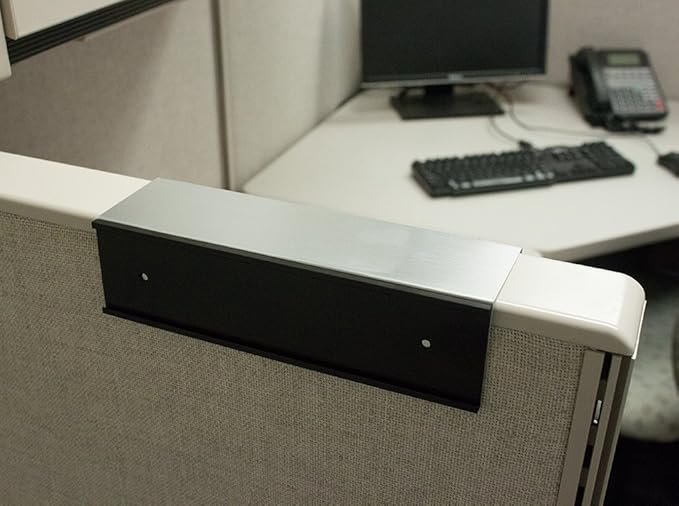 Quality Aluminum, Changeable Cubicle Nameplate Holder, Satin Silver Base - Image 3