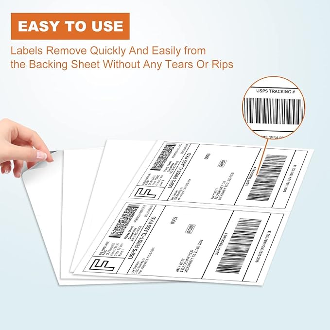Half Sheet Laser/Ink Jet Shipping Labels UPS FedEx Address Labels - Image 3