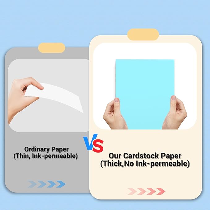 Cardstock 8.5 x 11, Thick Printer Paper 75 lb/200 gsm, 80 Sheets Card Stock Blue - Image 4