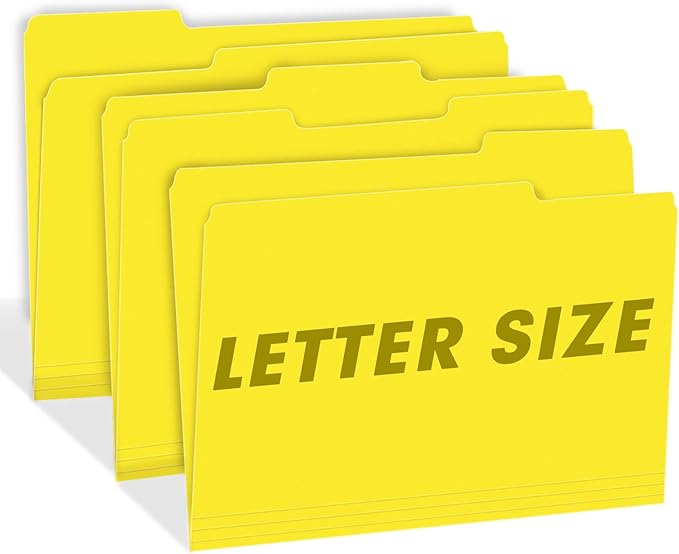 File Folder, RAZCC 100 Pack 1/3 Cut Tab File Folders Letter Size, Folders - Image 6