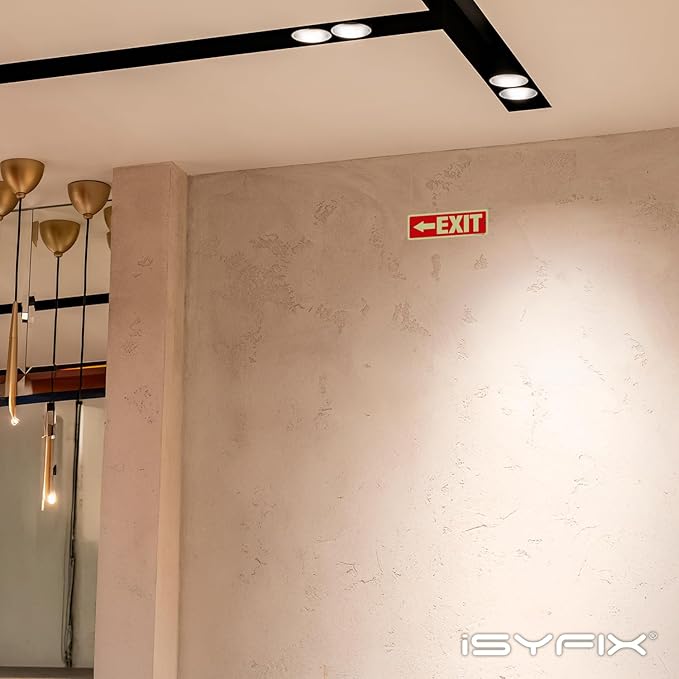 iSYFIX Exit Signs with Directional Left Arrow, Glow in the Dark, - Image 6