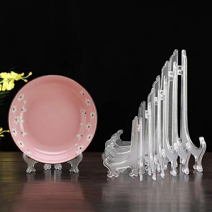 LonlyEagle 12 Pack 3 Inch Clear Plastic Easels or Stand/Plate Holders to - Image 4