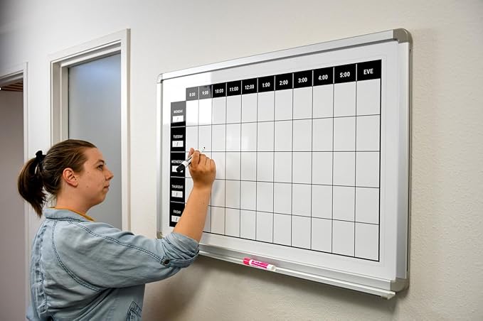 Work Week Dry-Erase Scheduling Whiteboard 48" x 36" - Image 3