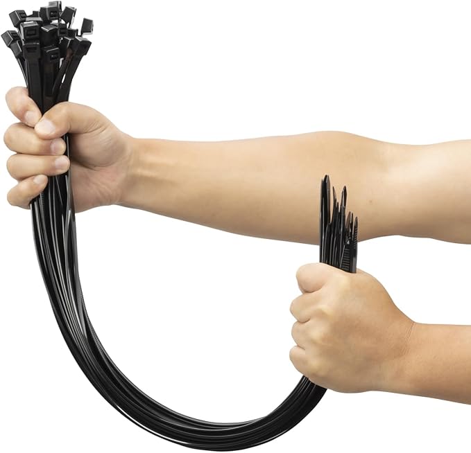 XINGO 24 inch Black Long Zip Ties Heavy Duty 100 PCS, 200LBS Ultra Strong by XINGO