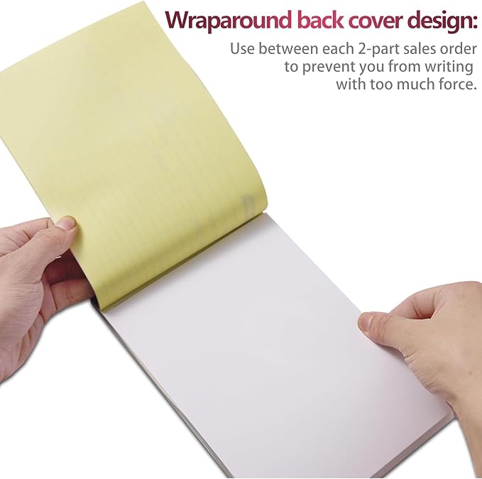 XKDOUS 2 Pack Invoice Book, 2-Part Carbonless, 5-9/16" x 8-7/16" Invoice - Image 3