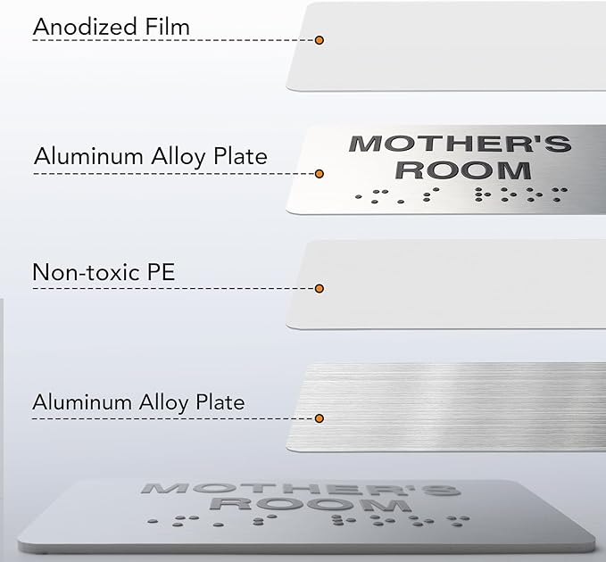 Conference Room Signs with Raised Text & Grade 2 Braille, Brushed - Image 3
