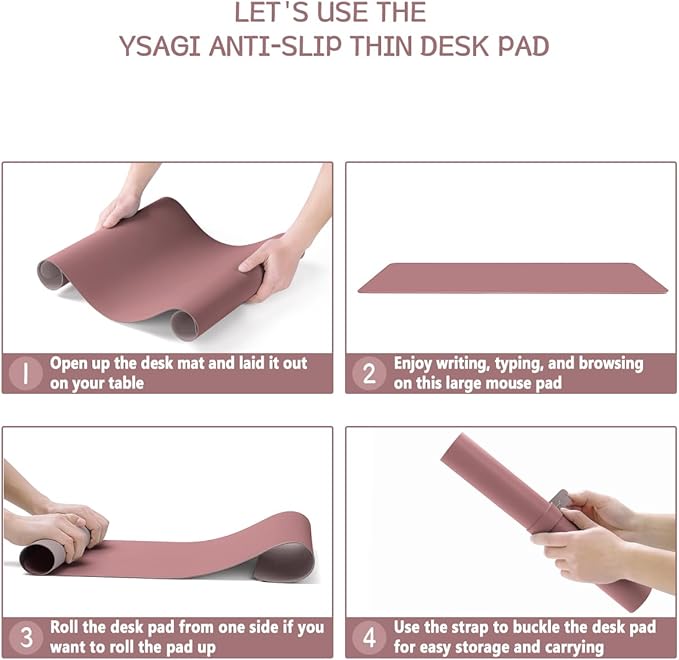 YSAGi Non-Slip Leather Desk Pad, Waterproof Laptop Computer Desk Keyboard Mat - Image 7