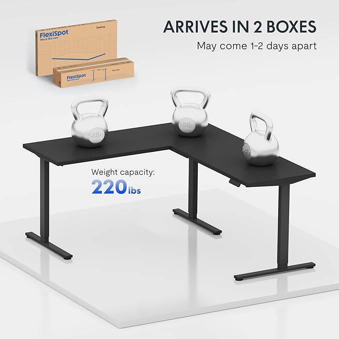 FLEXISPOT L Shaped Standing Desk, 63 x 55 Inch Electric Height Adjustable - Image 6