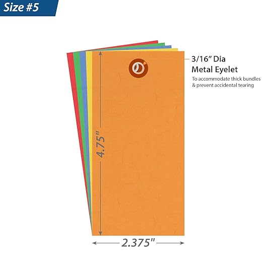SmartSign 4.75 x 2.375 inch Multi Colored Blank Tyvek Shipping Tags - Image 4