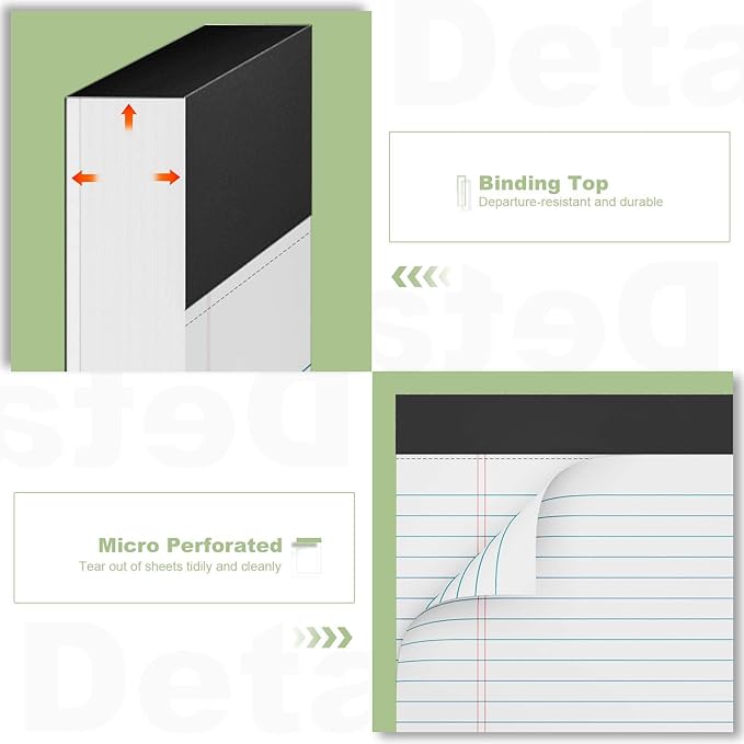Legal Pads 8.5 x 11 inch Notepad, 2 Pack White Note Pads 8.5'' x 11'' - Image 4