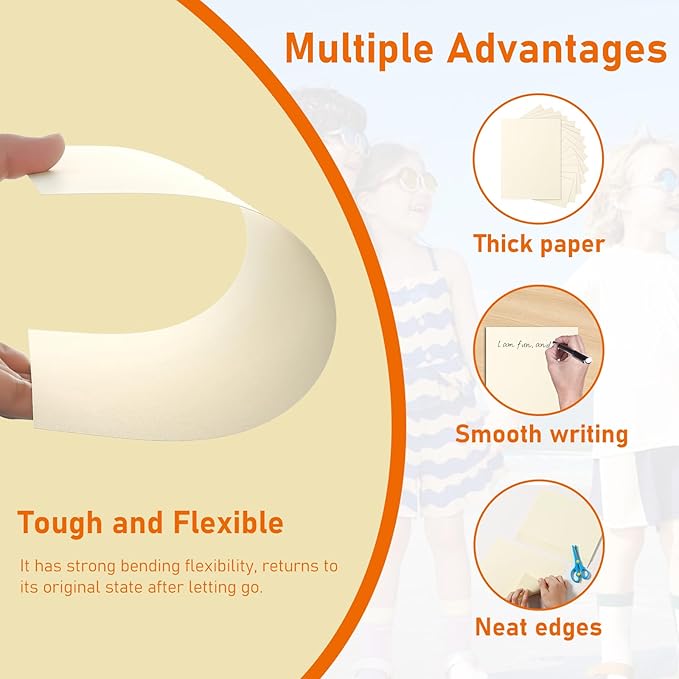 100 Sheets Cream Cardstock 8.5 x 11 Off White Paper, 75lb Premium Ivory Paper - Image 3