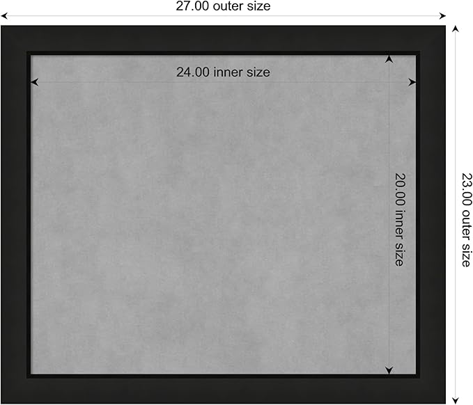 Amanti Art Black Framed Magnetic Board 23x27 Medium Vision Board - Image 3