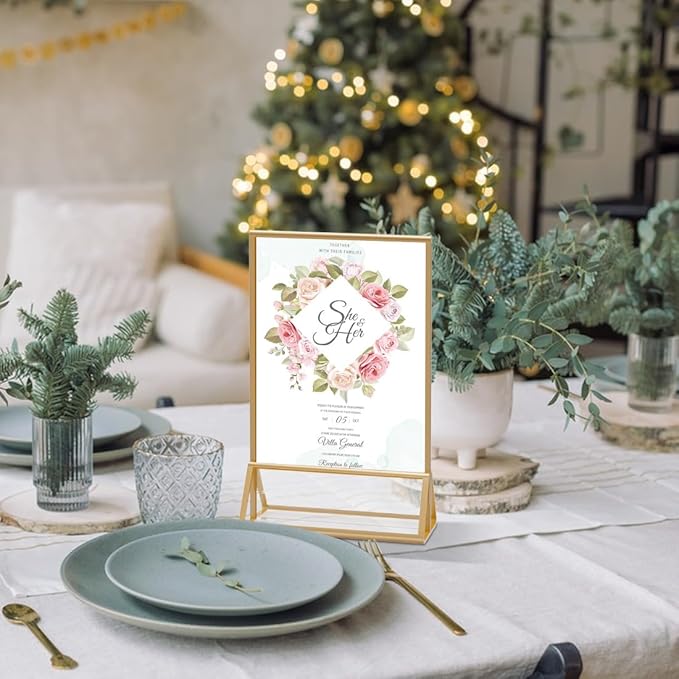 PPH-Sisy Acrylic Sign Holder 5x7 Gold Display Stand, Acrylic Frames - Image 8
