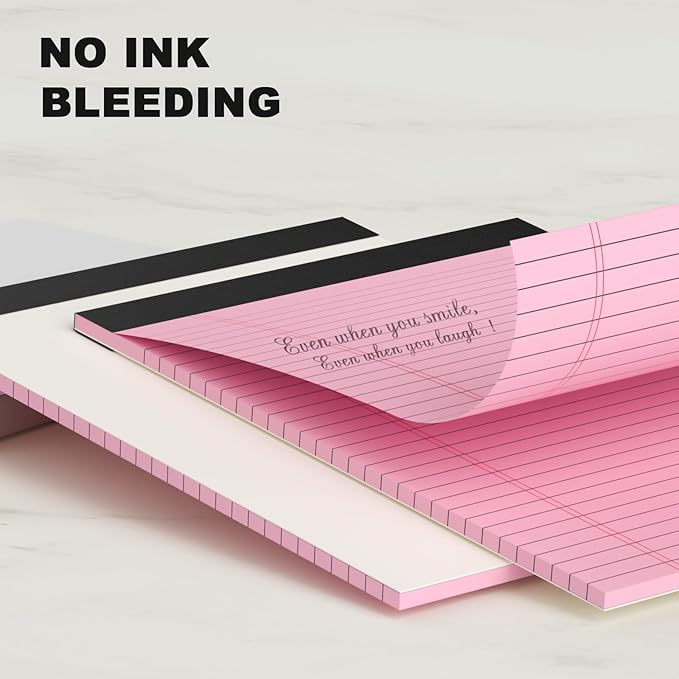 AILZFEI Pink Legal Pad Note Pads 8.5 x 11 inch, Wide Ruled Clear Print Writing - Image 4