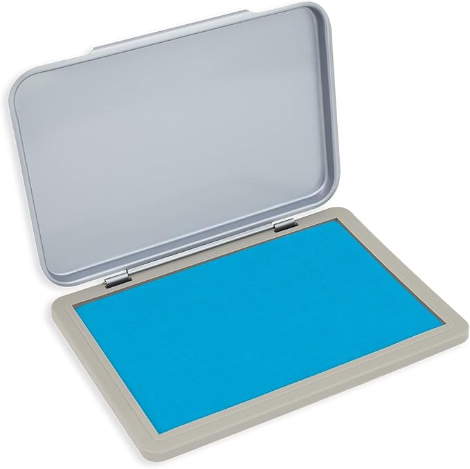 Metal Case Stamp Pad Medium Size, Light Blue Color by ZIGEL