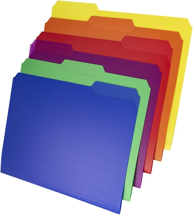 Dunwell Plastic Colored File Folders, 1/3 Tab Filing Folders - Image 7