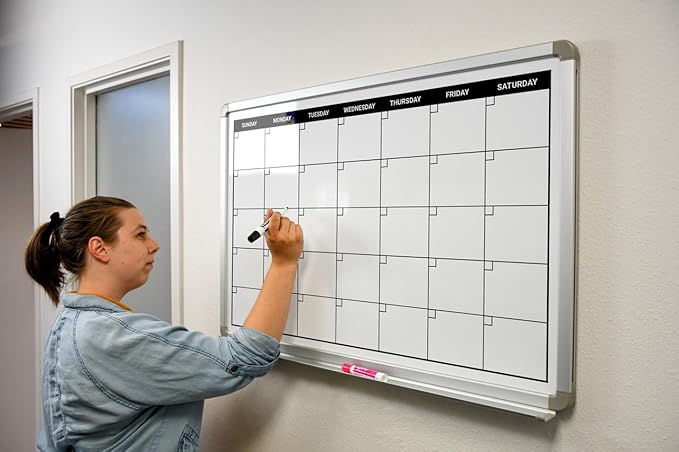Month Calendar Dry-Erase Scheduling Whiteboard 60" x 40" - Image 3
