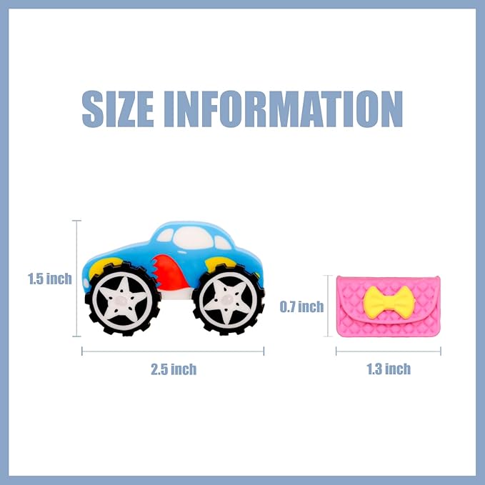 CLOCK KING 210pcs 3D Cute Kids Erasers, Random Desktop Pet Toys Gifts, - Image 2