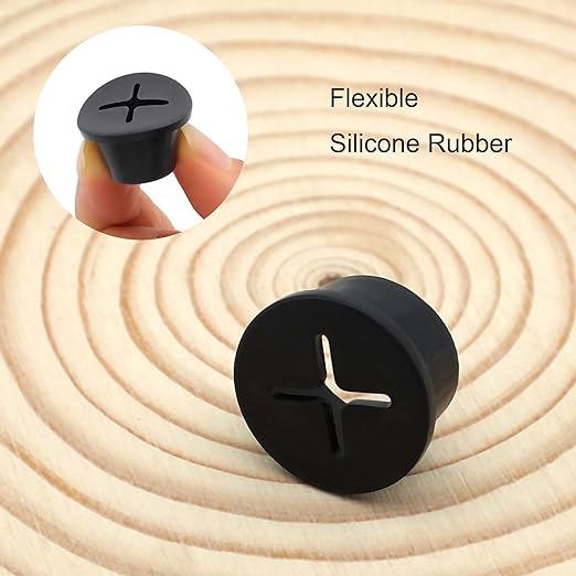 Desk Grommet, 3/4 Inch Flexible Rubber Grommets, Silicone Cable Cord Grommet - Image 3