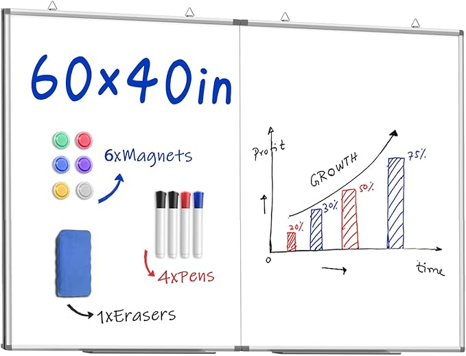 60"X 40" Large Magnetic Dry Erase Whiteboard, Wall Hanging Board by MifuroOfficeProduct