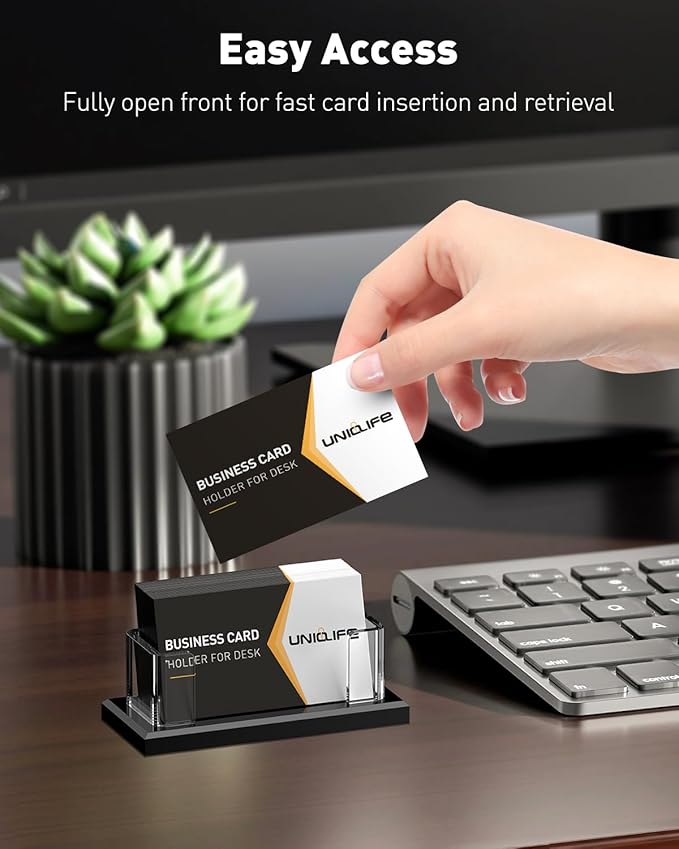 Uniclife 2 Pack Acrylic Business Card Holder - Image 5