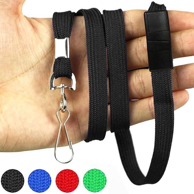 Lanyards Safety Black Lanyards Neck Flat Premium Breakaway Badge Lanyard - Image 6