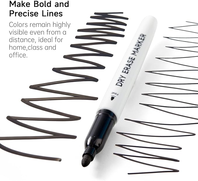 Lineon 100 Bulk Pack Black Whiteboard Markers - Image 2