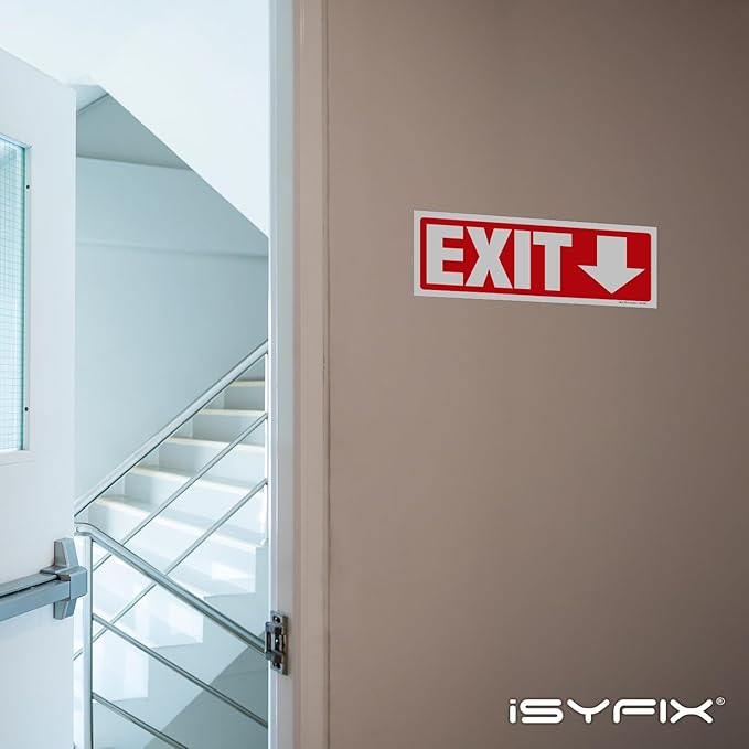 iSYFIX Exit Signs Stickers 12 Pack 12x4 Inch - Image 4