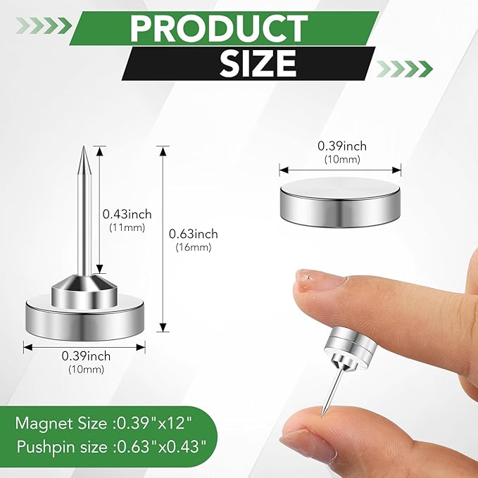 30 Pack Magnetic Pushpin, Magnetic Clips Magnet Thumb Tacks Magnet Tacks Push - Image 2