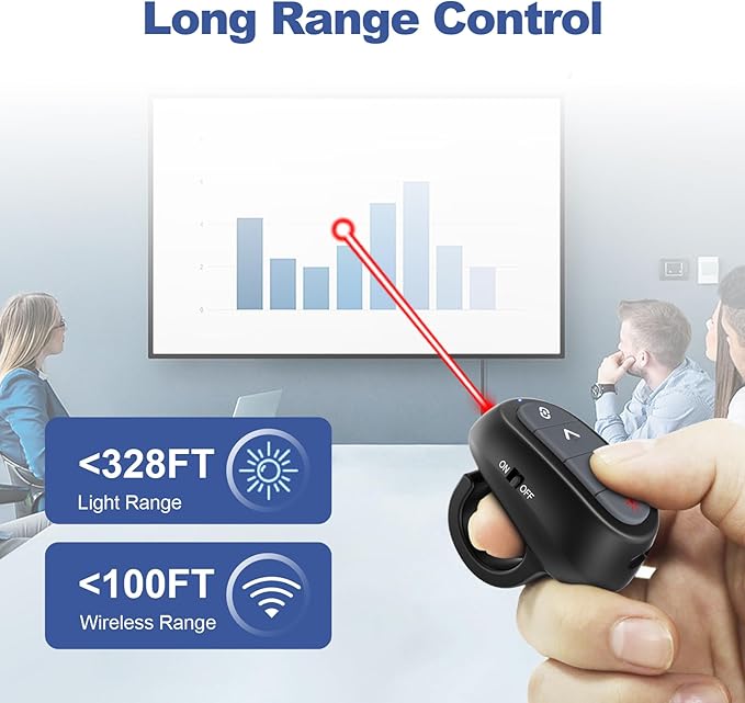 Presentation Clicker PowerPoint Wireless Presenter Remote: Laser Pointer - Image 3