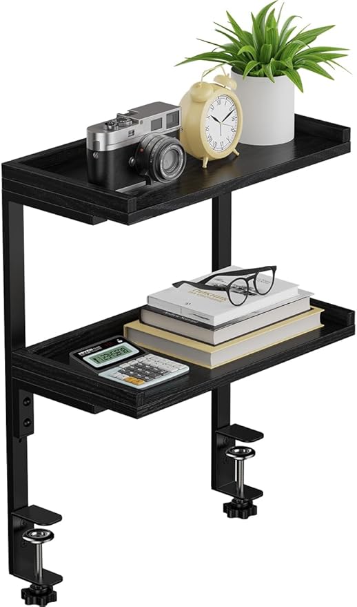 ART-GIFTREE Clamp On Desk Shelf 2-Tier, 12.5 inche Wood Shelving Unit - Image 8